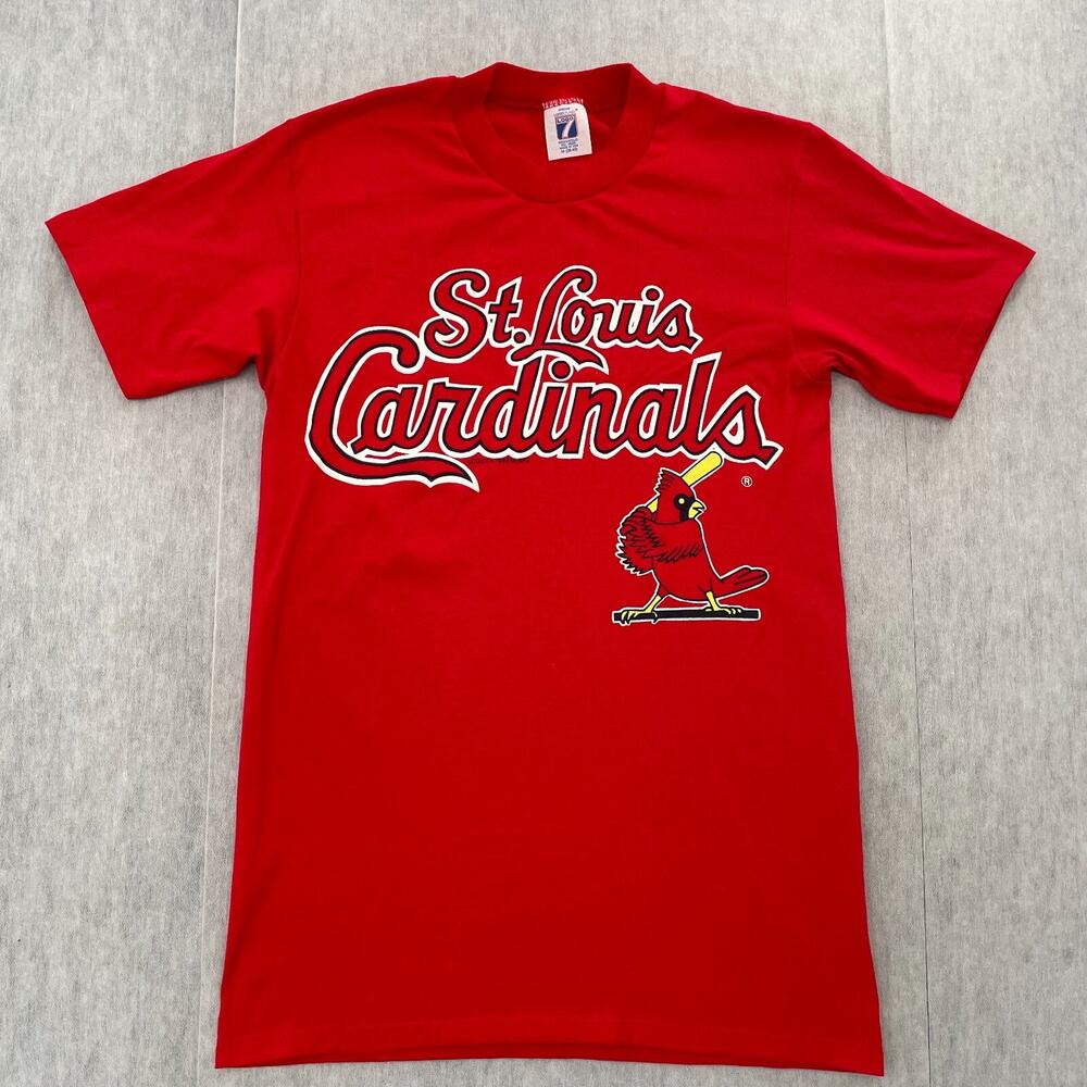 VINTAGE St Louis Cardinals Shirt Adult Medium Red MLB Baseball Logo Mens M 80s